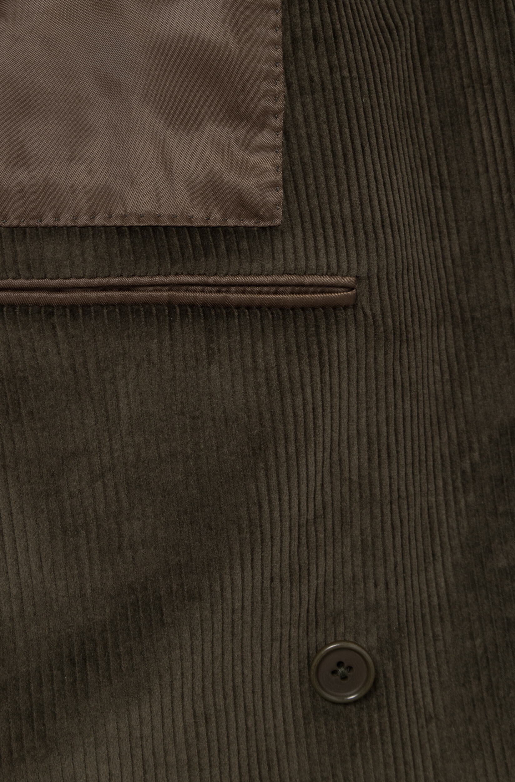 AD 152 - Veste croisée en velours côtelé cachemire kaki