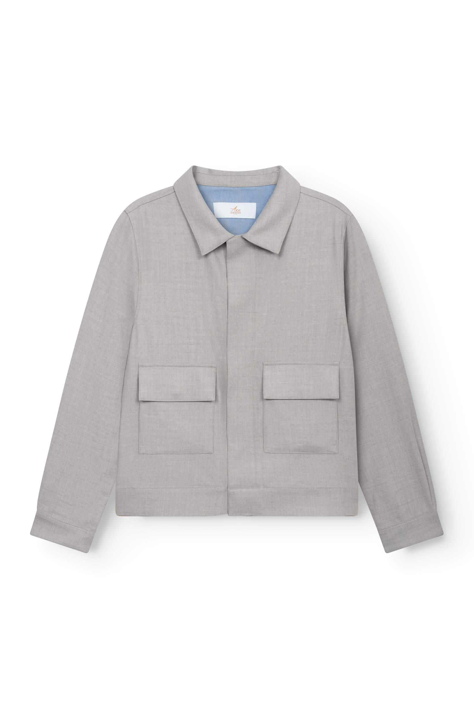 Veste gris beige en laine mérinos en tissu Loro Piana