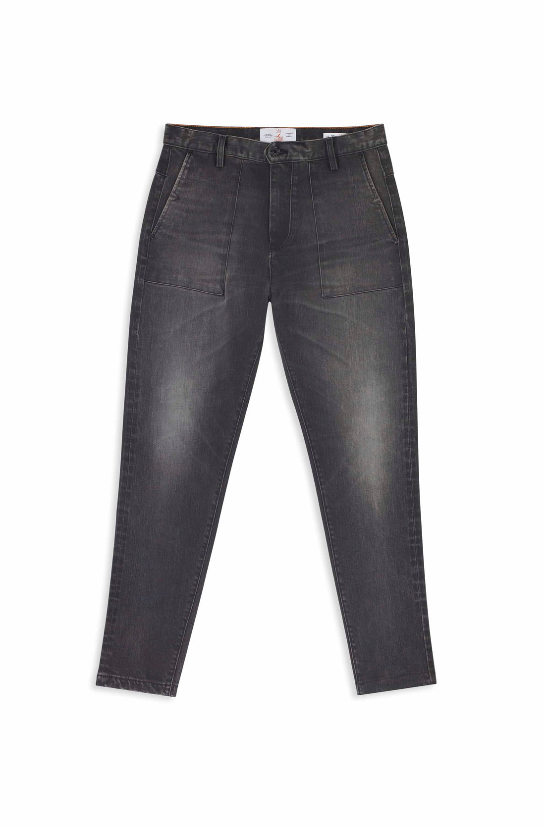 jeans homme coupe cargo gris foncé tissu selvedge japonais