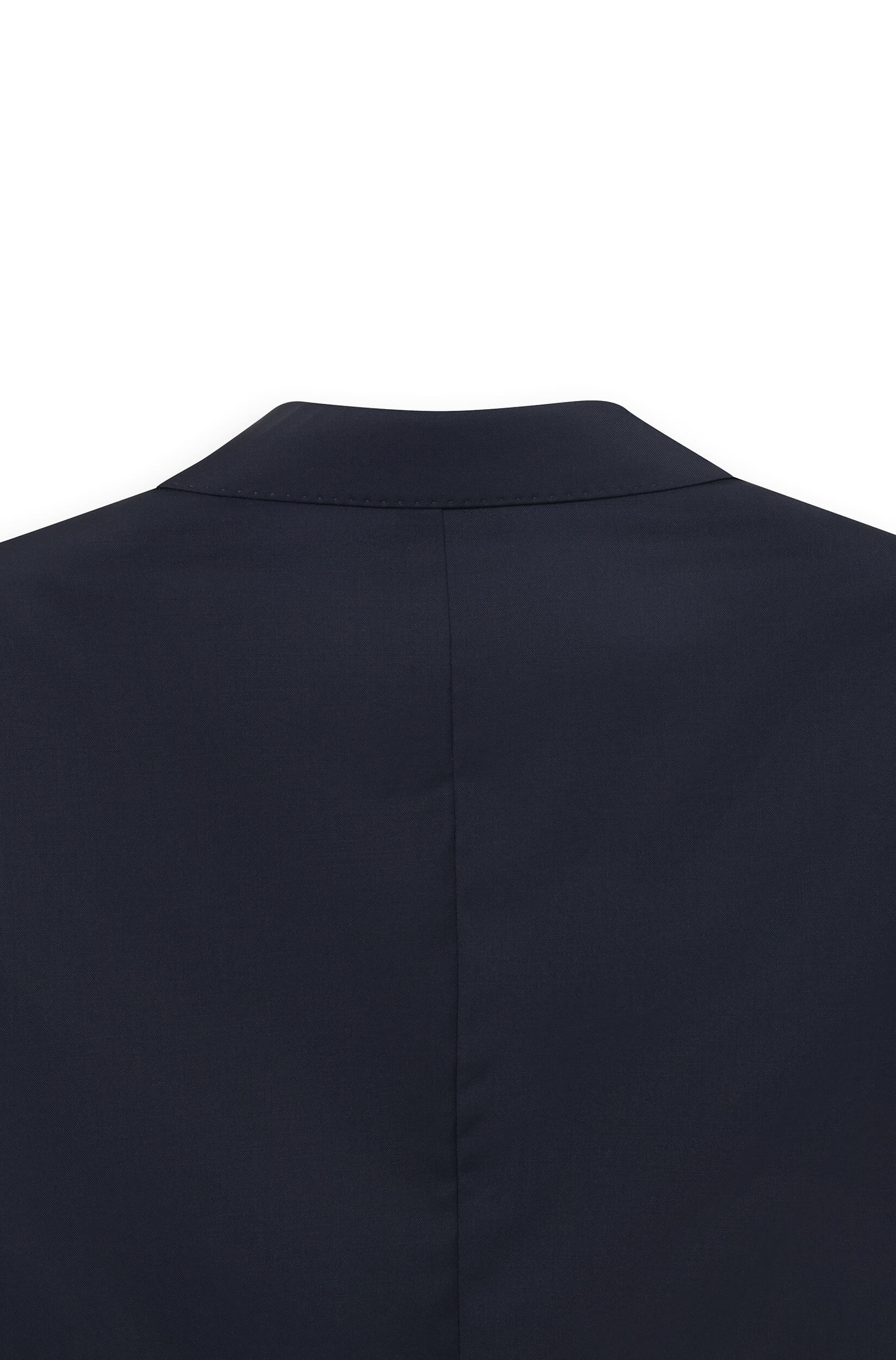 ace denim - navy double-breasted jacket - back collar