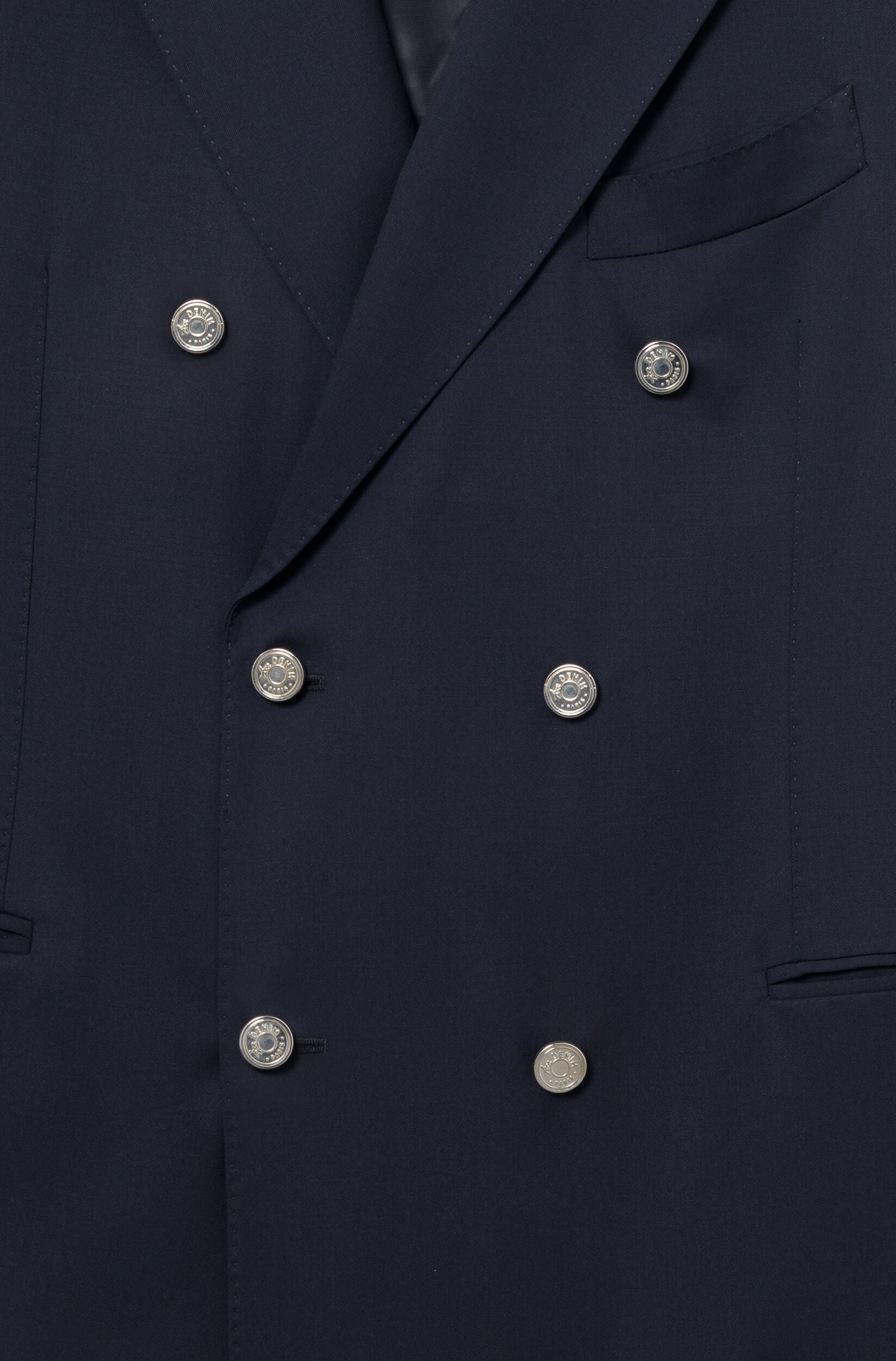 ace denim - navy double-breasted jacket - buttons