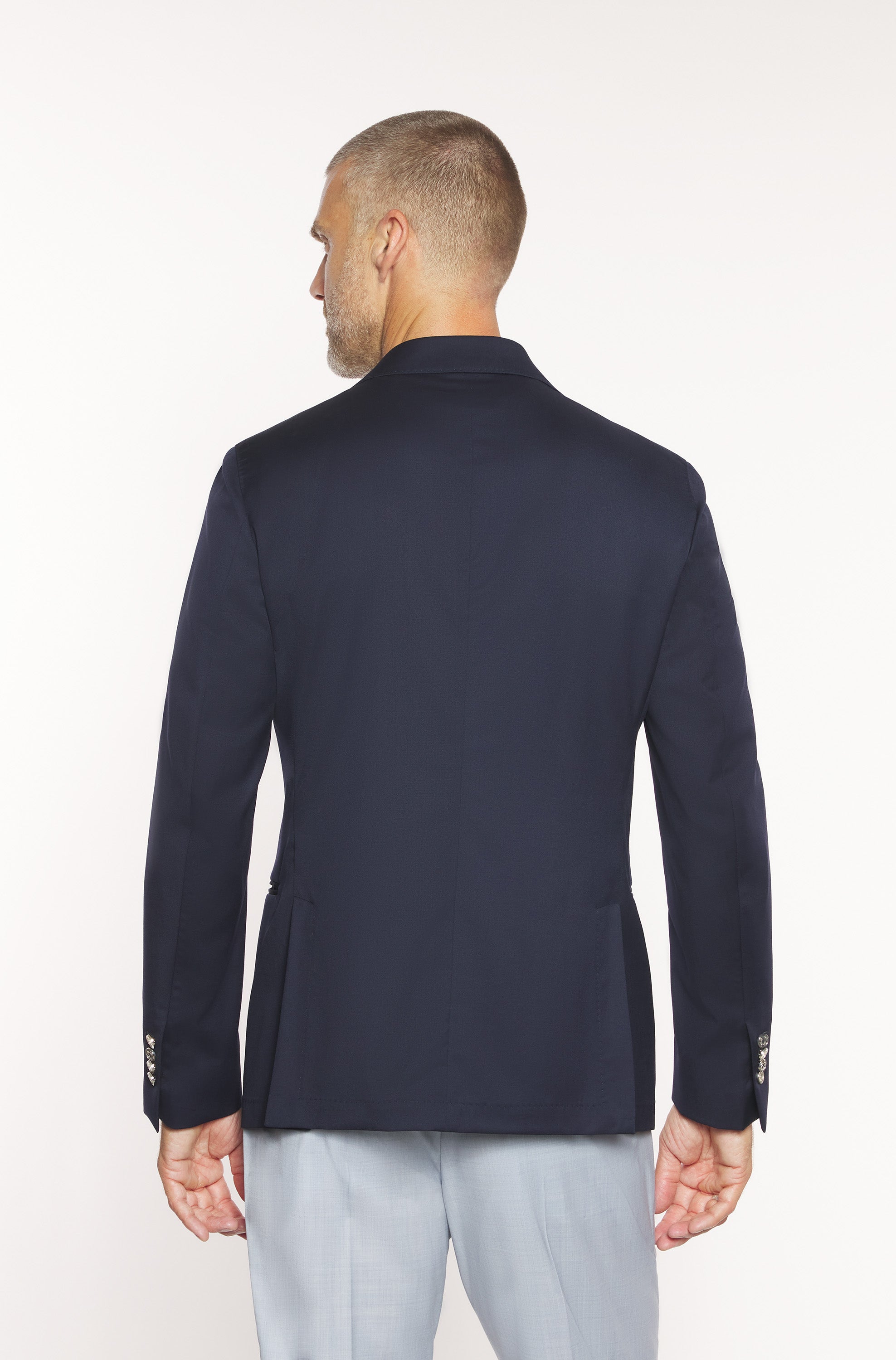 AD150 - Cool Wool Double-Breasted Blazer - Navy