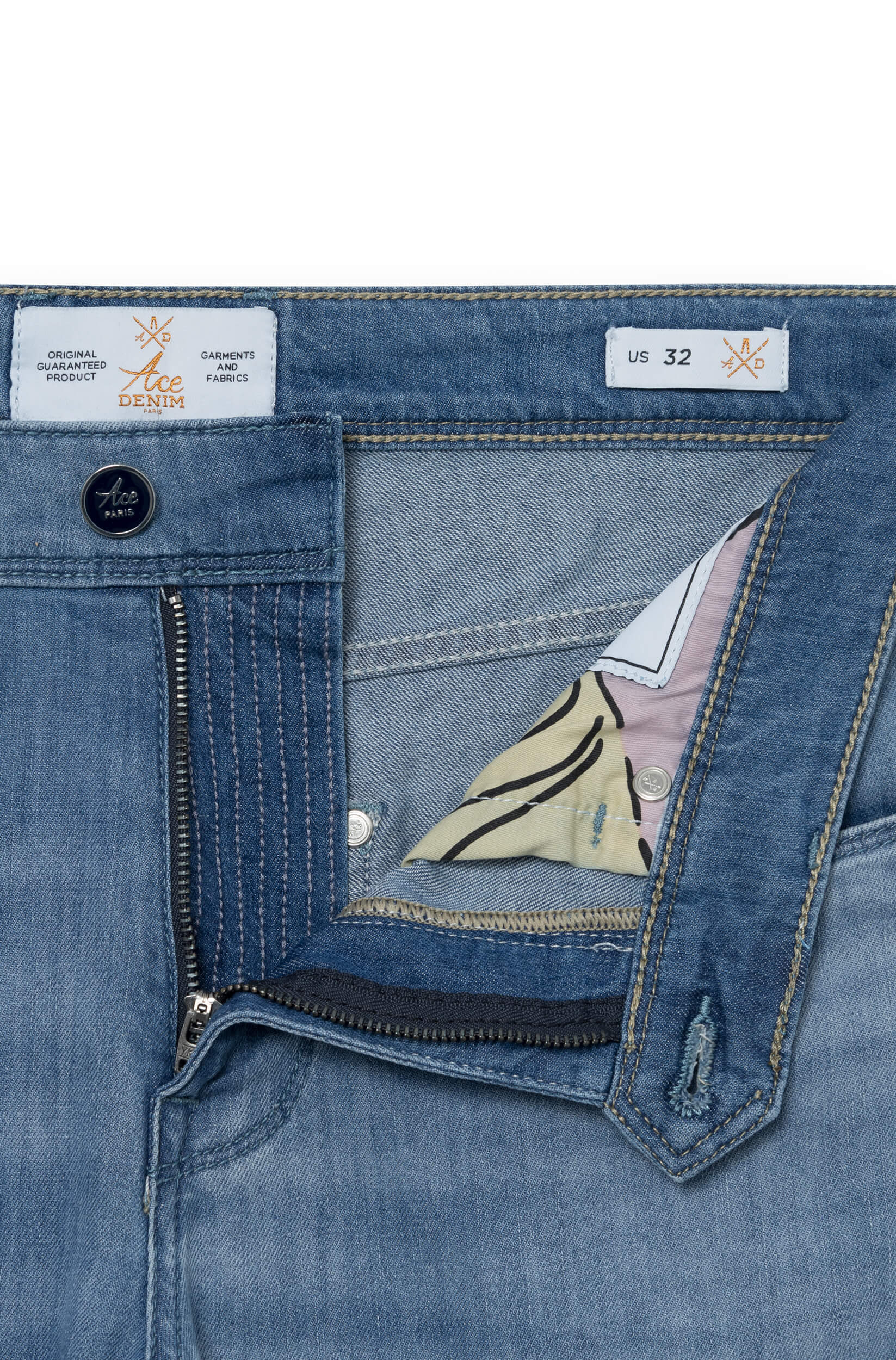 Braguette zippé du jeans bleu
