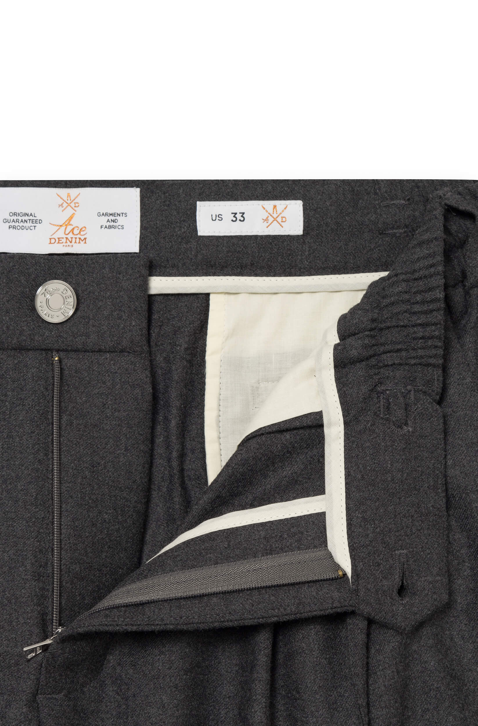 AD 47 - Pantalon Ample en Laine Mérinos Gris Anthracite