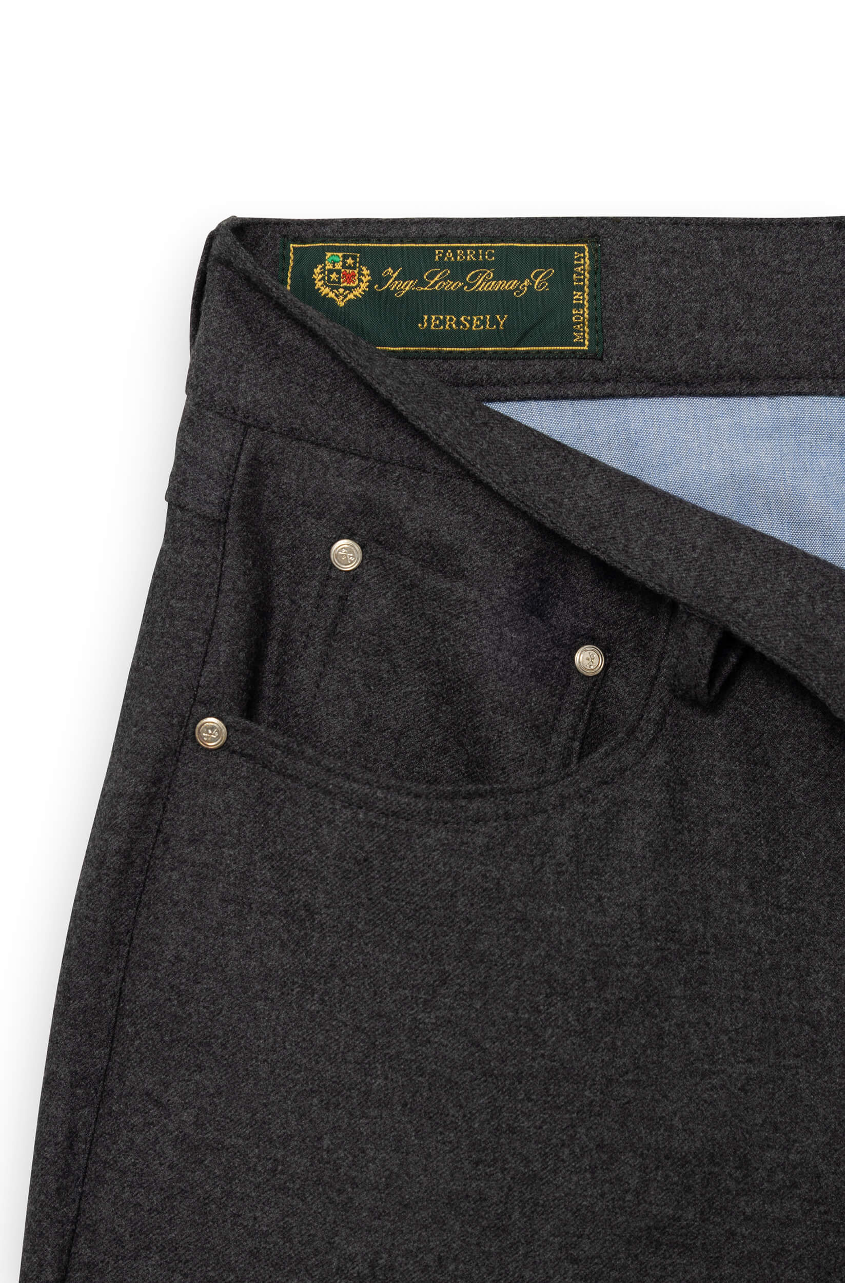 AD 45 - Pantalon en Flanelle de Laine Gris Foncé