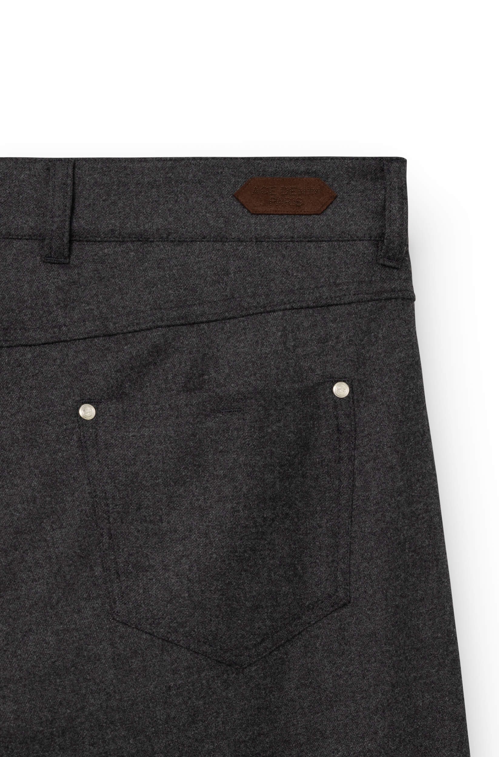 AD 45 - Pantalon en Flanelle de Laine Gris Foncé