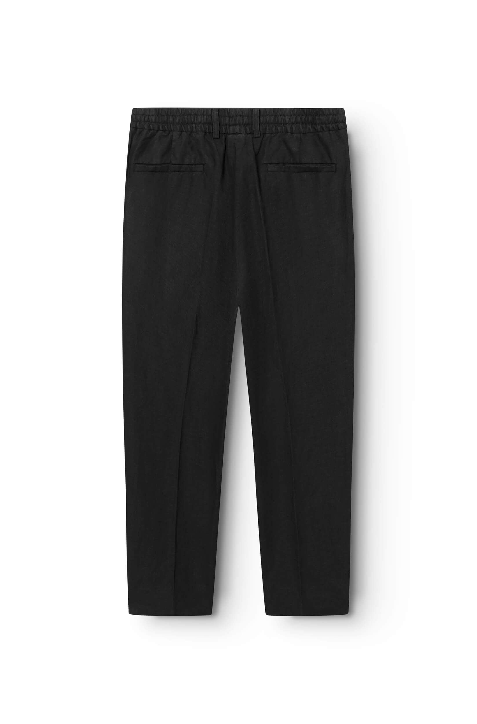 Arrière du pantalon jogging en lin noir