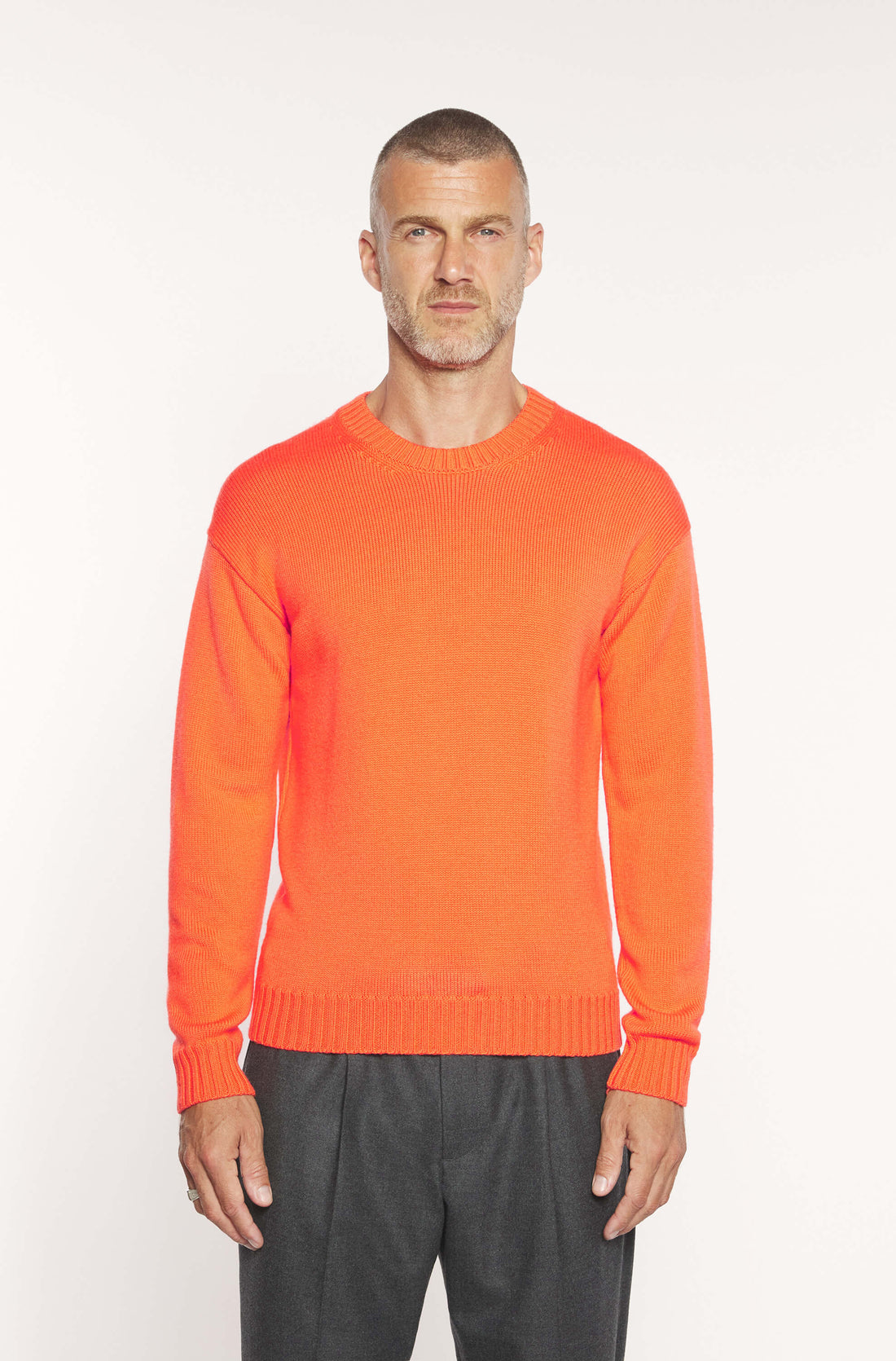 AD 199 - Pull à Col Rond en laine Orange