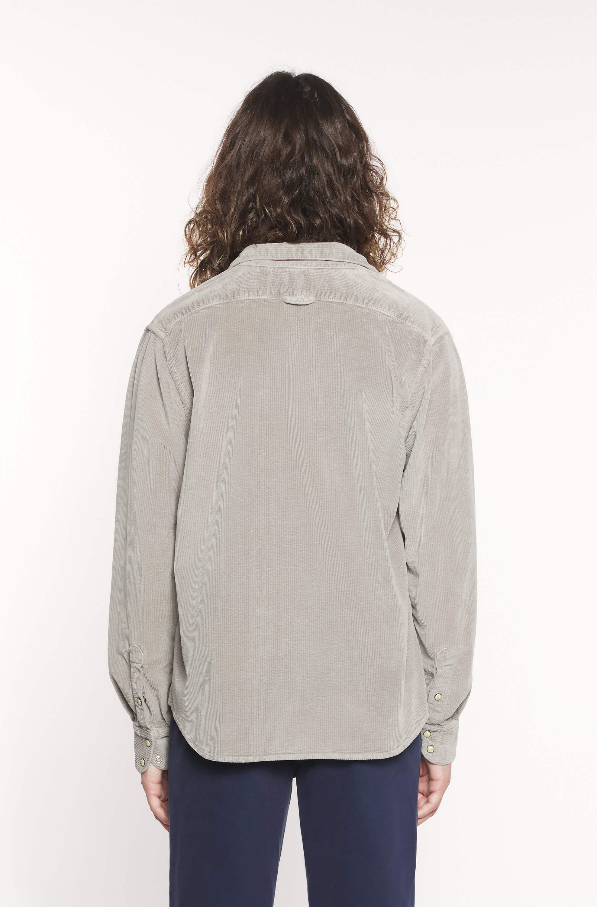 AD 89 - Surchemise en Velours Gris Cendré