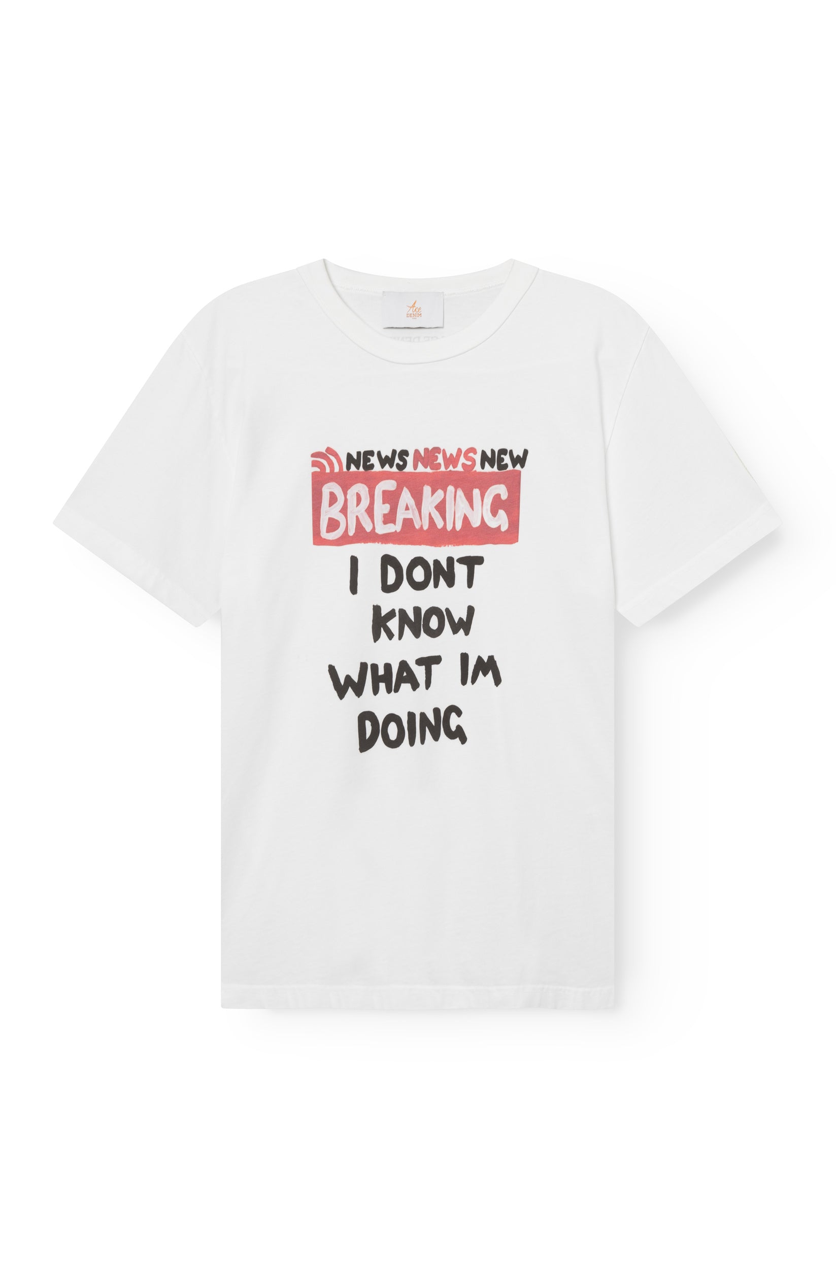 tee-shirt blanc avec imprimé breaking i dont know what im doing noir pour homme