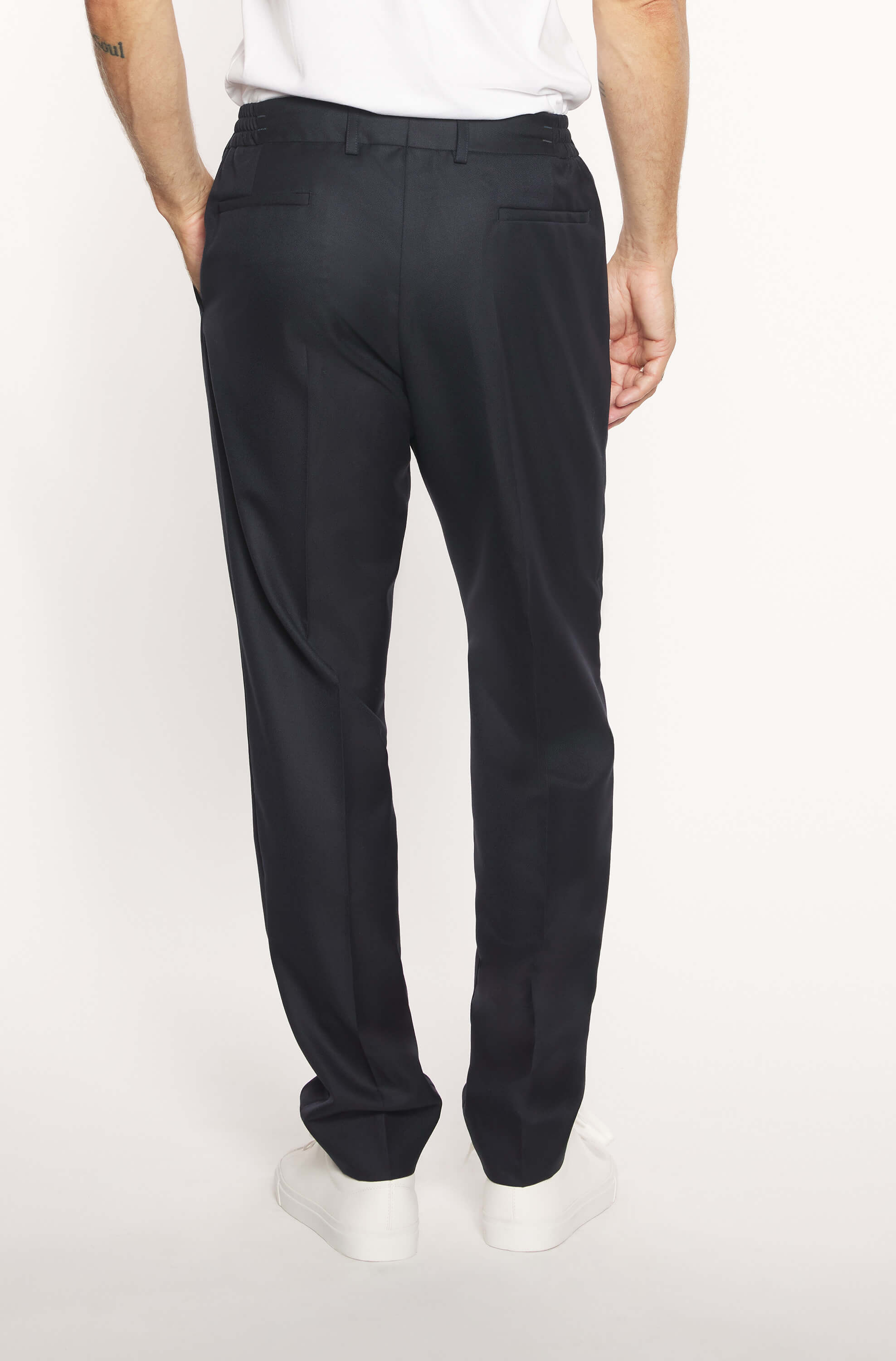 AD 37 – Night Blue Draped Wool Trousers