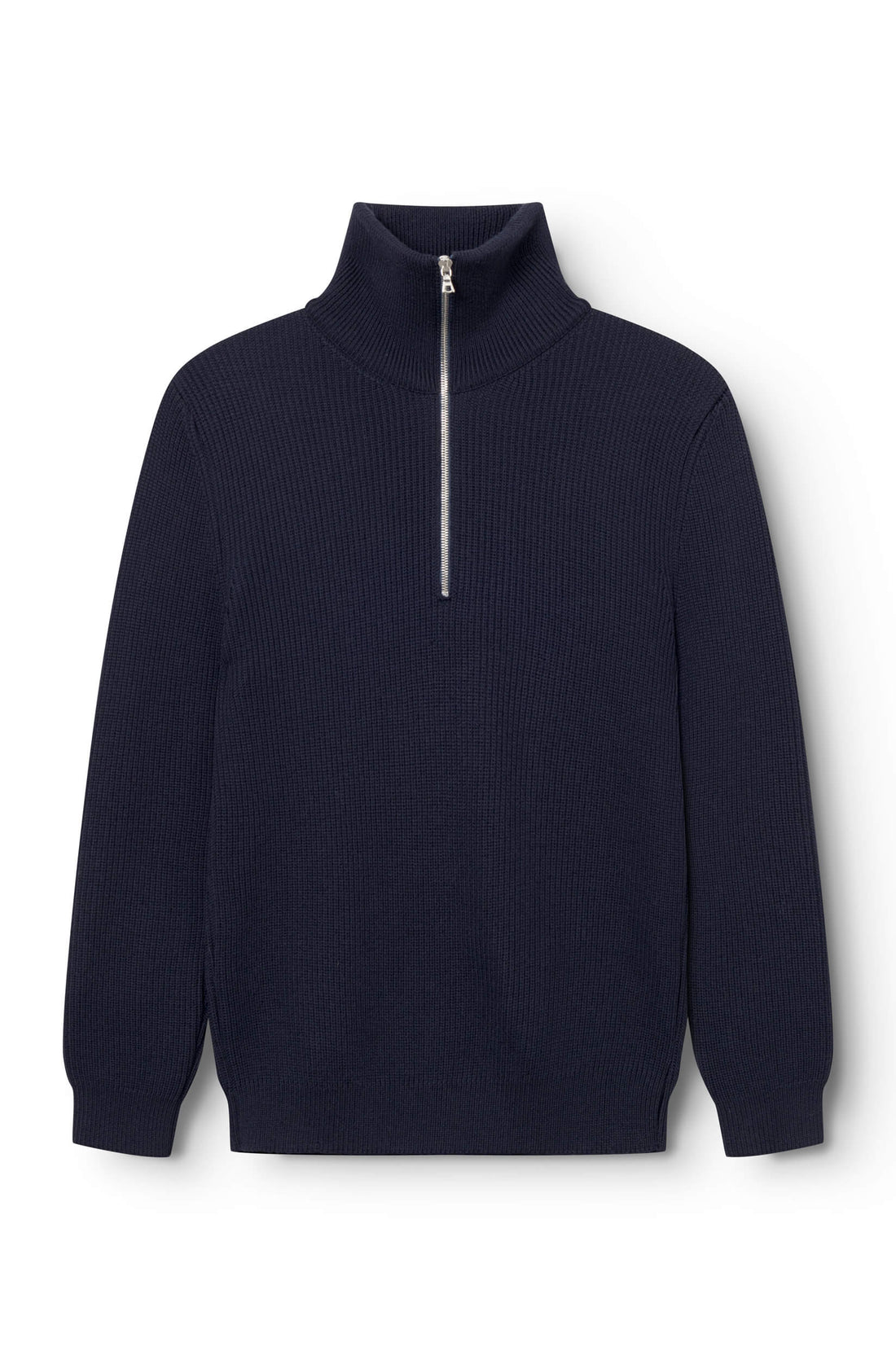 Pull col zippé marine pour homme