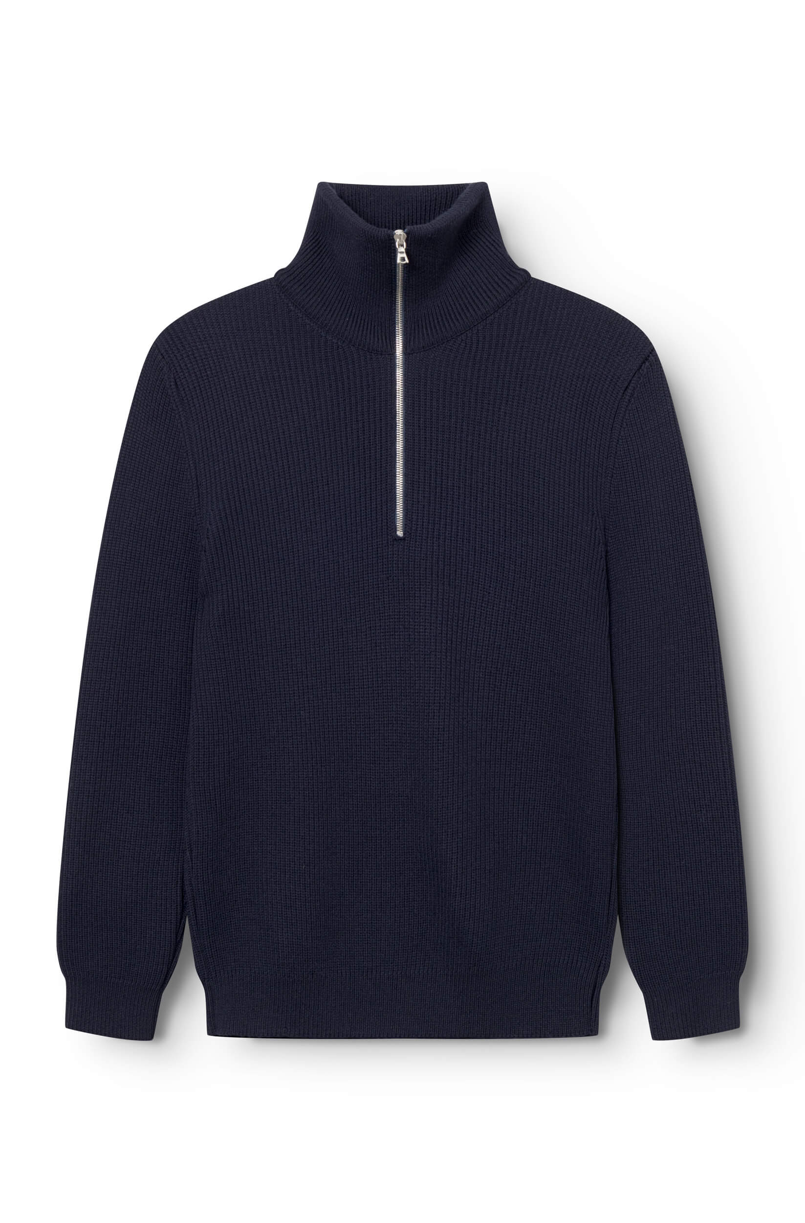 Pull col zippé marine pour homme