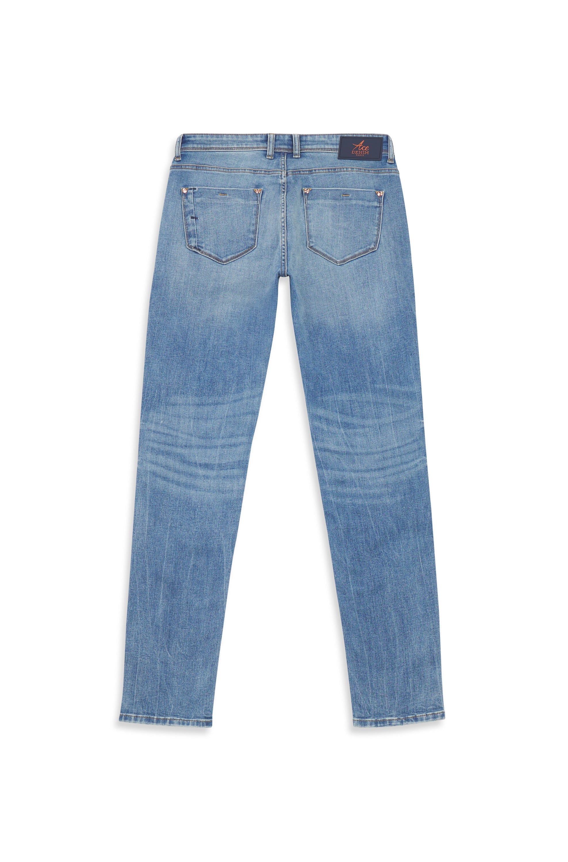 Wide-Leg Jeans, Frayed Hems, for Girls - denim blue, Girls