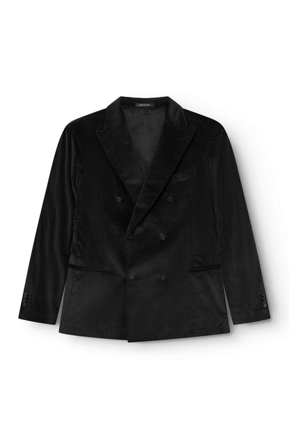 Veste en velours côtelé cachemire noir pour homme