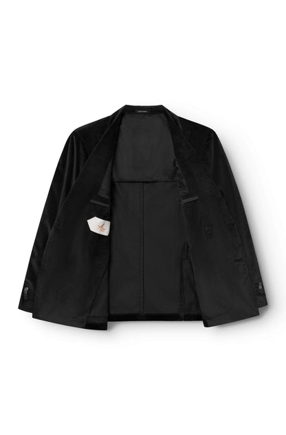 Blazer en velours noir ouvert