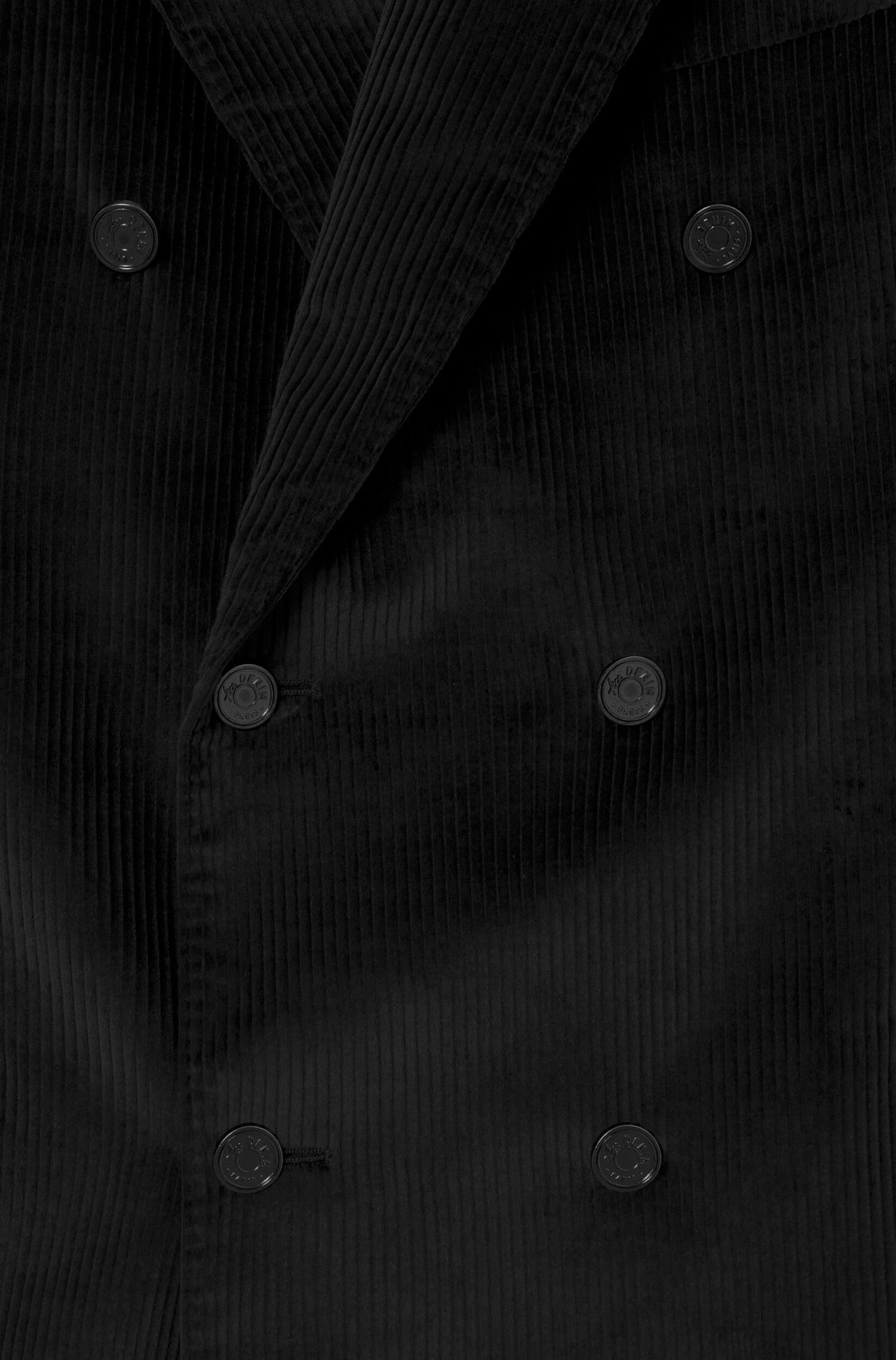 boutons en métal du blazer en velours noir
