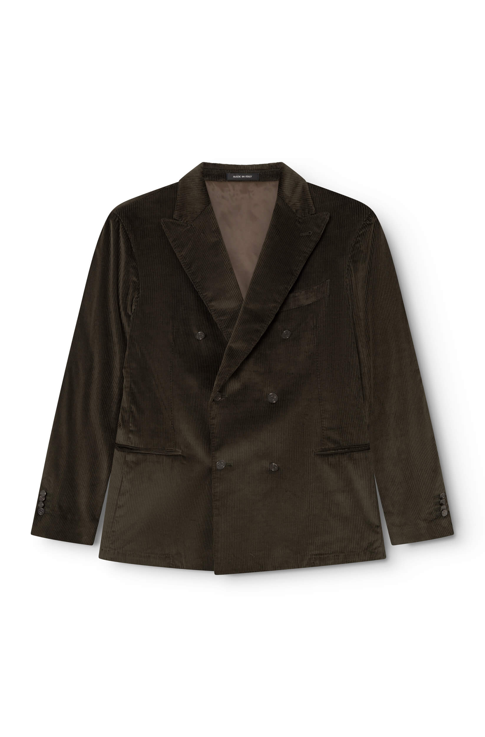 AD 152 - Veste croisée en velours côtelé cachemire kaki