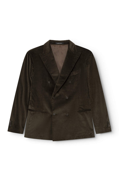 AD 152 - Veste croisée en velours côtelé cachemire kaki