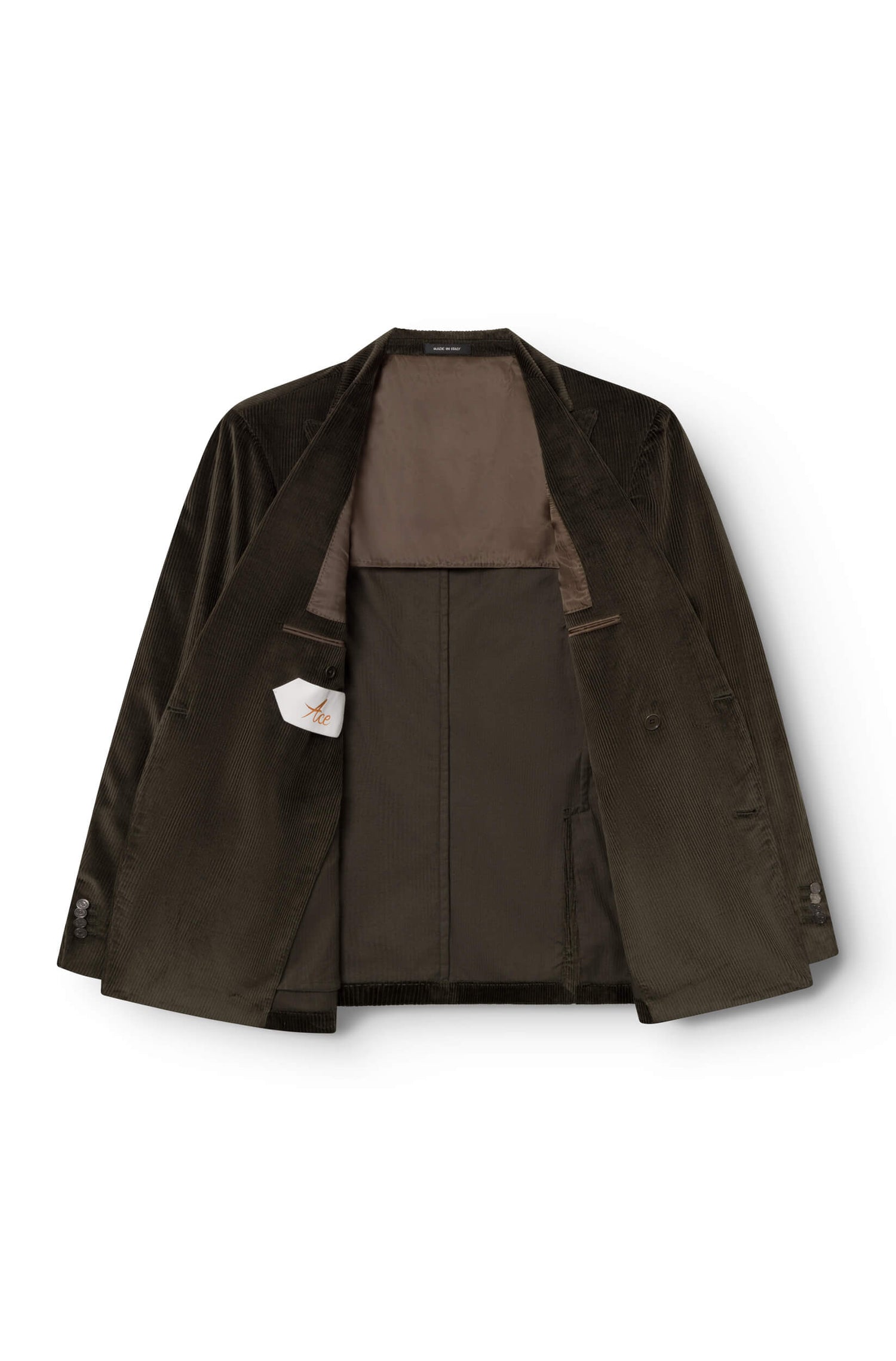 AD 152 - Veste croisée en velours côtelé cachemire kaki