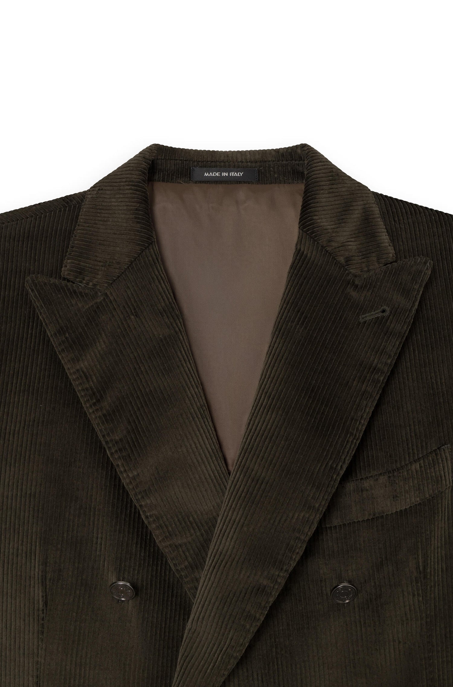 AD 152 - Veste croisée en velours côtelé cachemire kaki