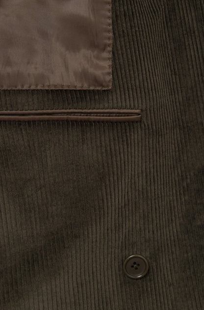 AD 152 - Veste croisée en velours côtelé cachemire kaki