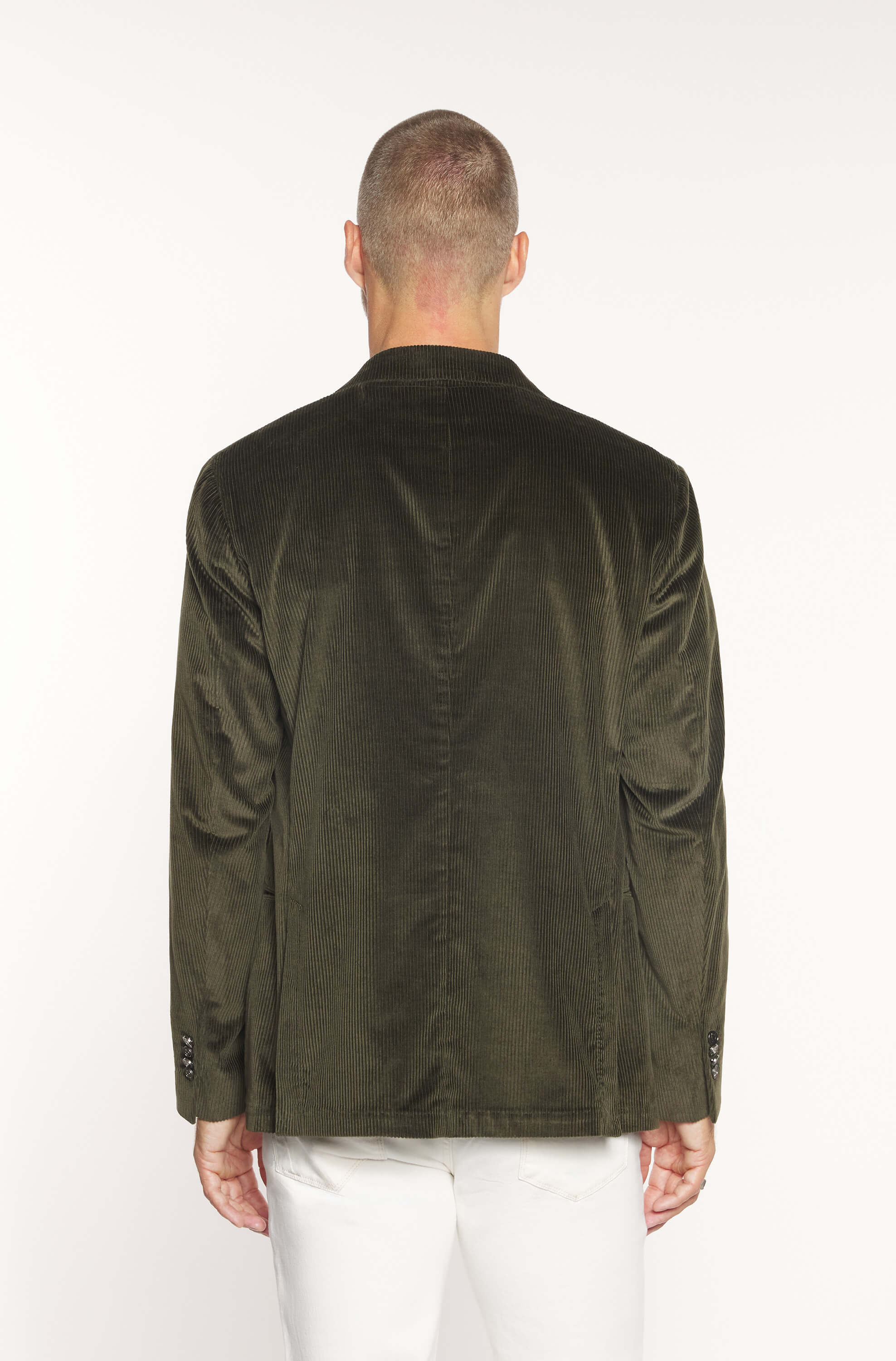 AD 152 - Veste croisée en velours côtelé cachemire kaki