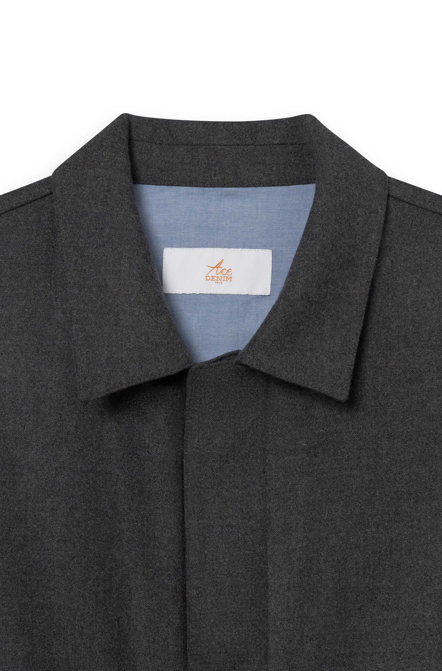 Col du blouson en laine mérinos loro piana anthracite pour homme