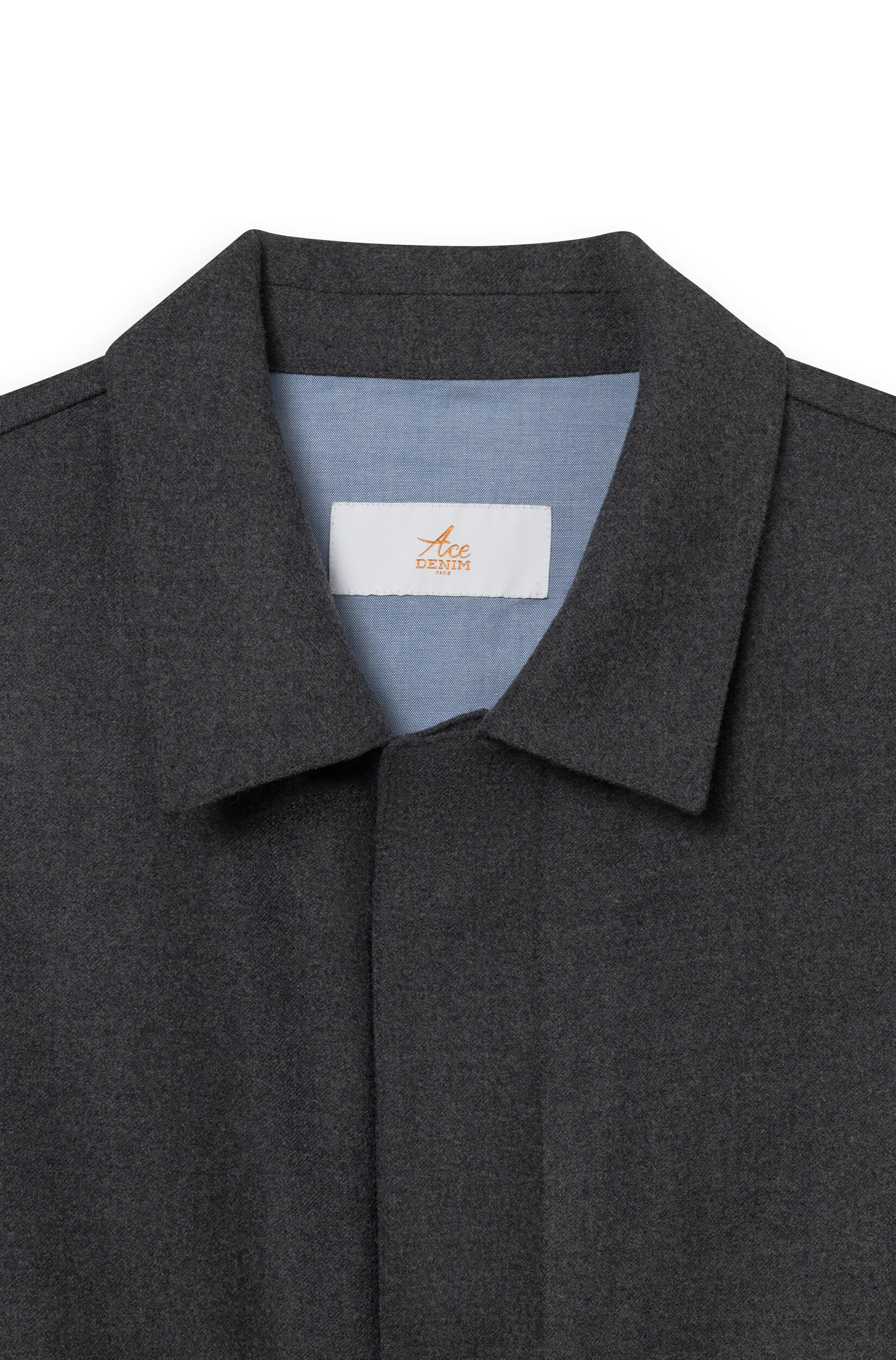 Col du blouson en laine mérinos loro piana anthracite pour homme