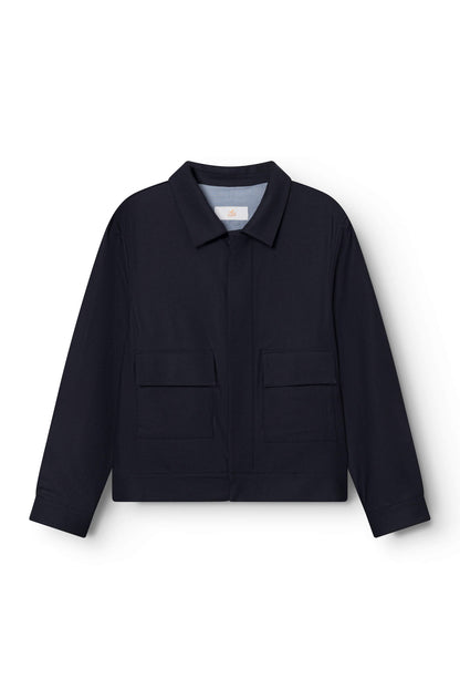 Blouson en laine mérinos loro piana marine pour homme