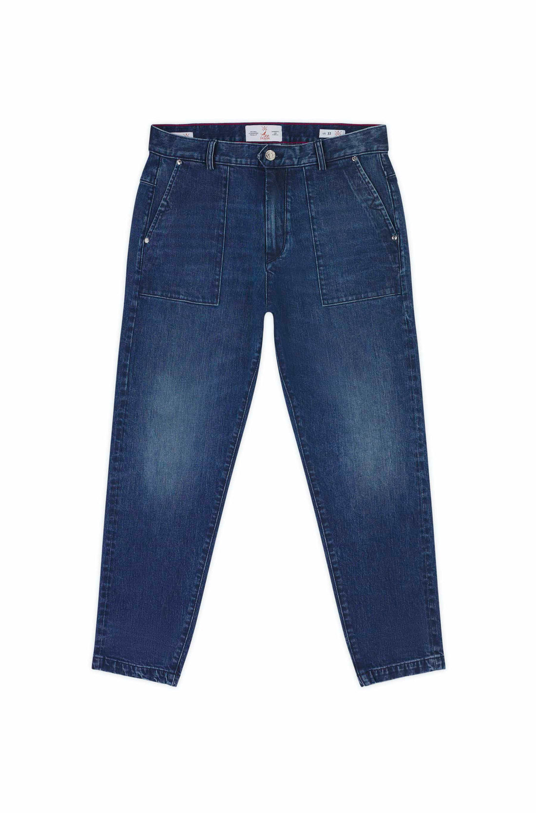 jeans homme coupe cargo bleu foncé tissu selvedge japonais