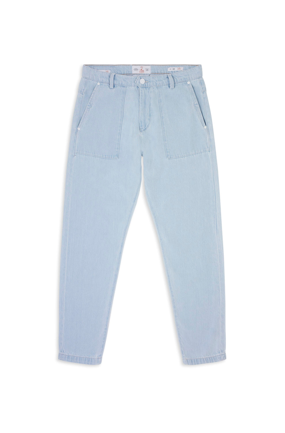 jeans unisex bleu clair délavé coupe cargo straight