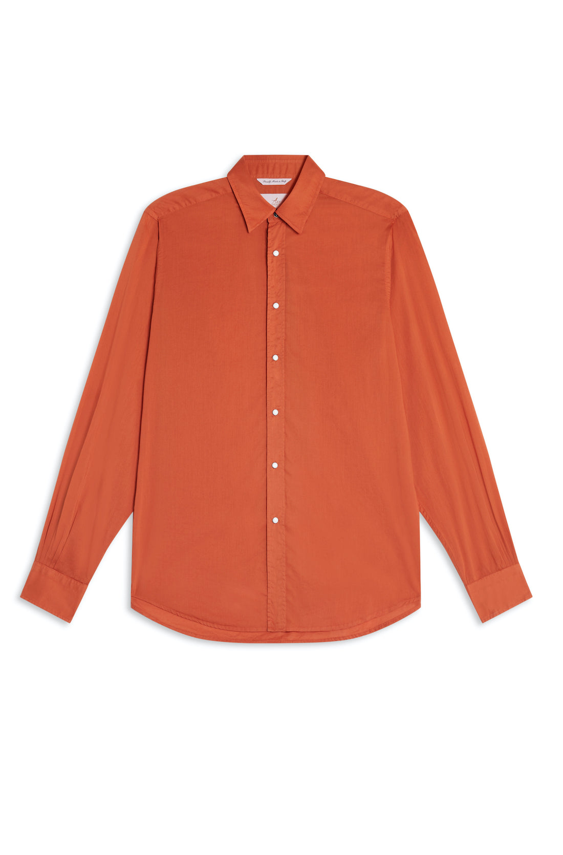 chemise en coton fin de couleur orange