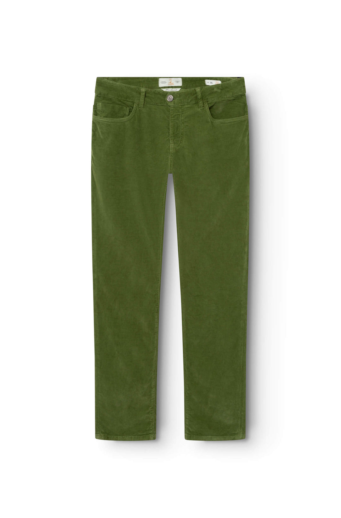 Pantalon en velours lisse vert pour homme
