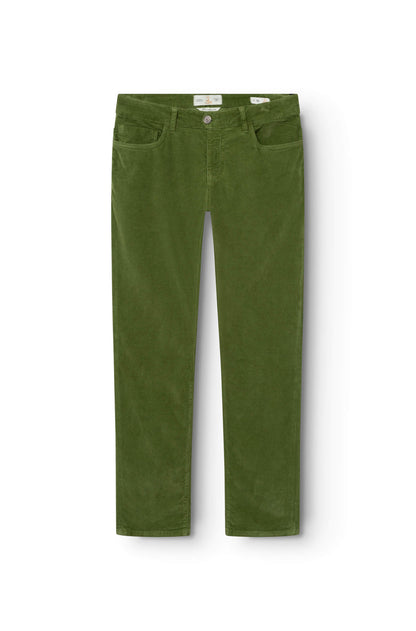Pantalon en velours lisse vert pour homme