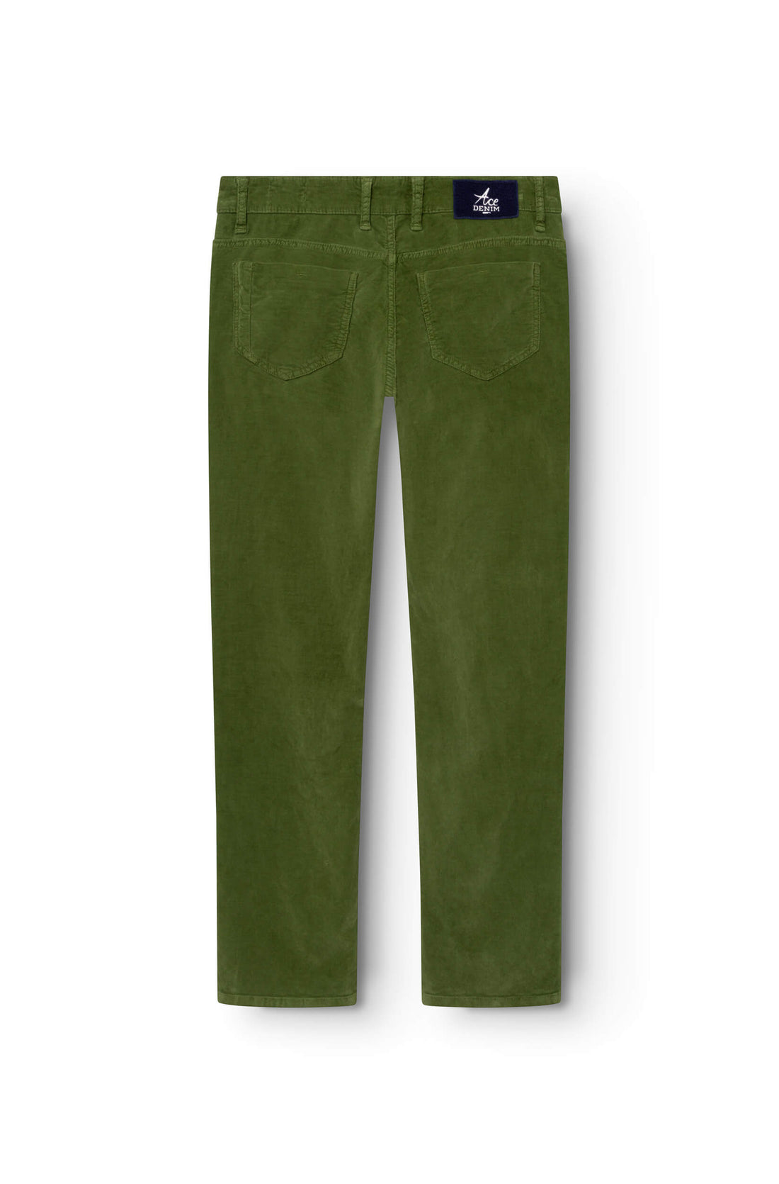 Arrière du pantalon en velours lisse vert pour homme