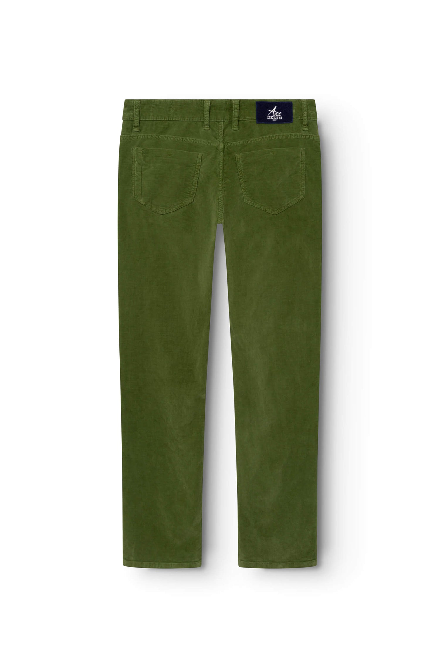 Arrière du pantalon en velours lisse vert pour homme