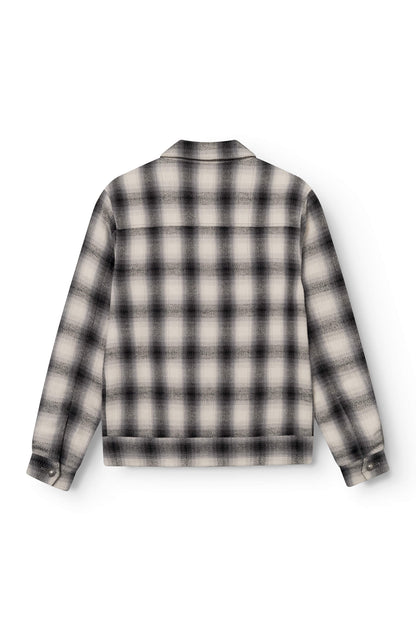 Arrière de la veste en coton avec motif à damier blanc et noir pour homme