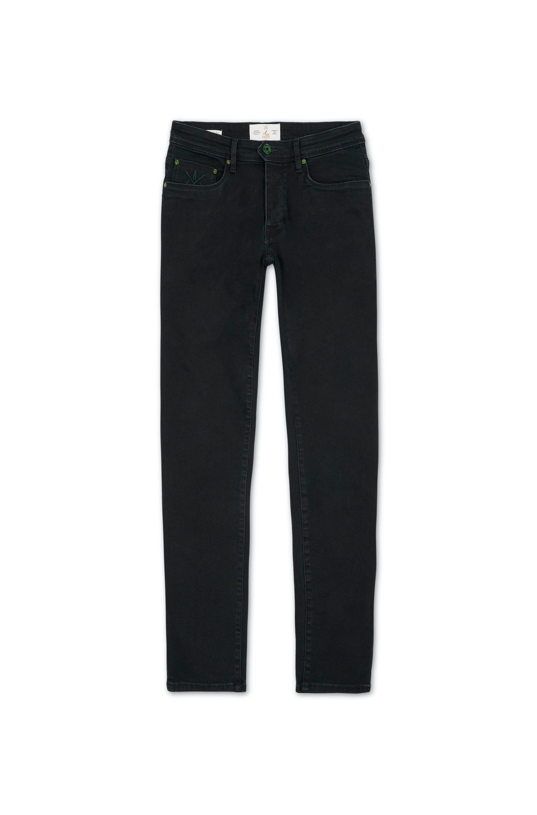 jeans homme bleu nuit slim stretch details vert