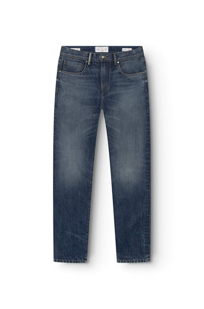 Jeans bleu en selvedge japonais avec coupe carrot