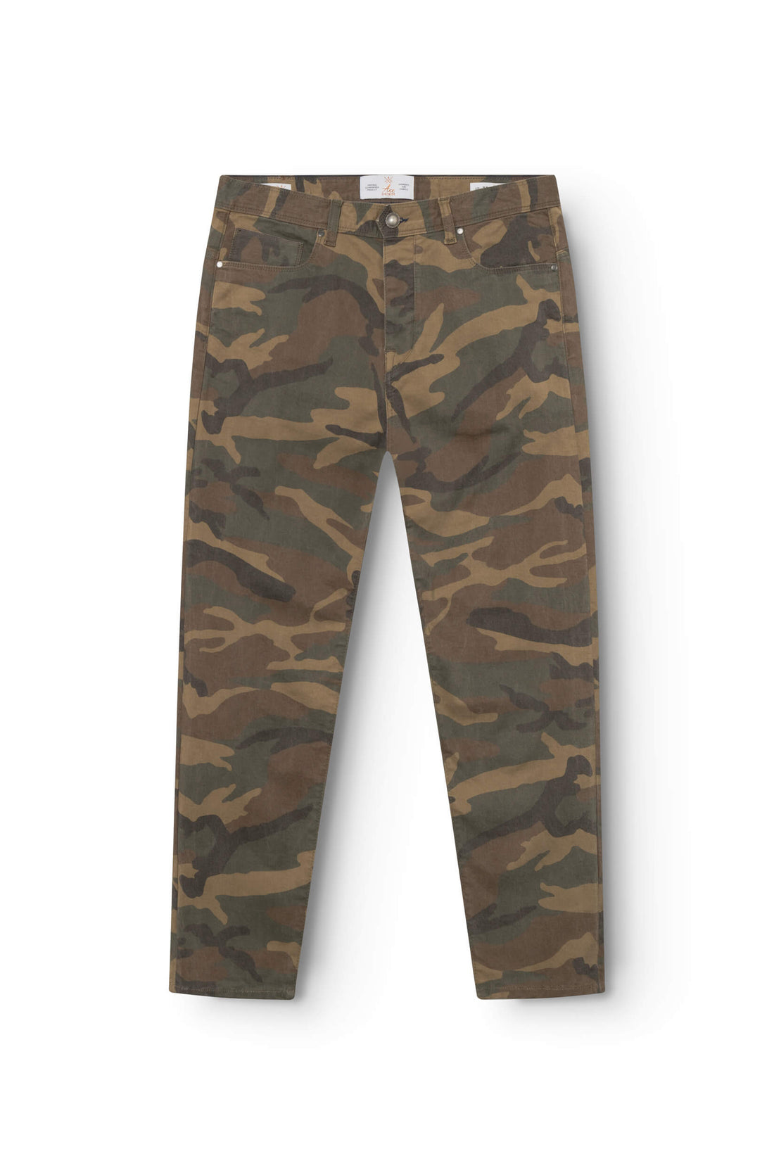 Jeans en selvedge japonais droit avec motif camouflage