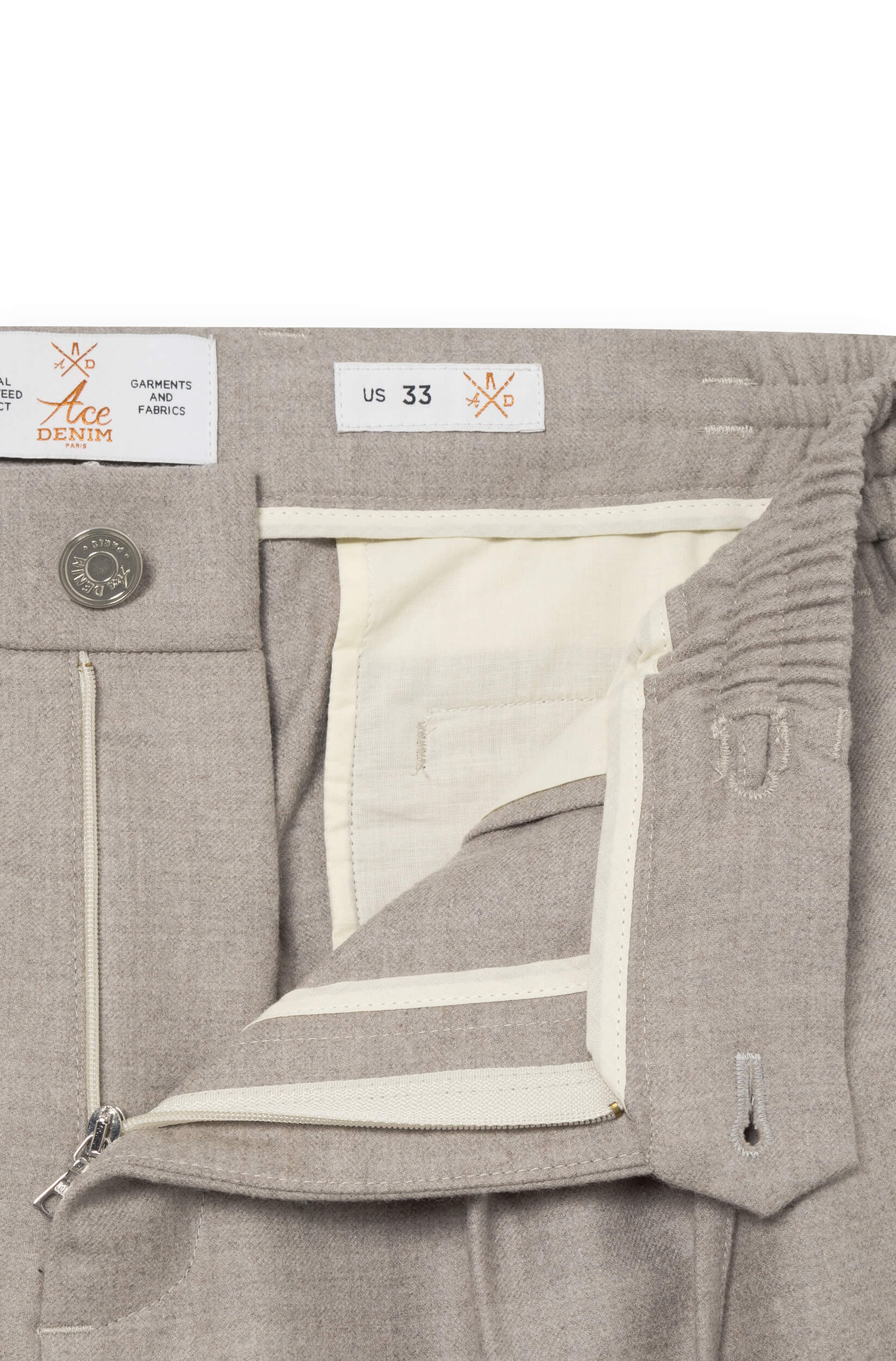 AD 47 - Pantalon Ample en Laine Mérinos Beige