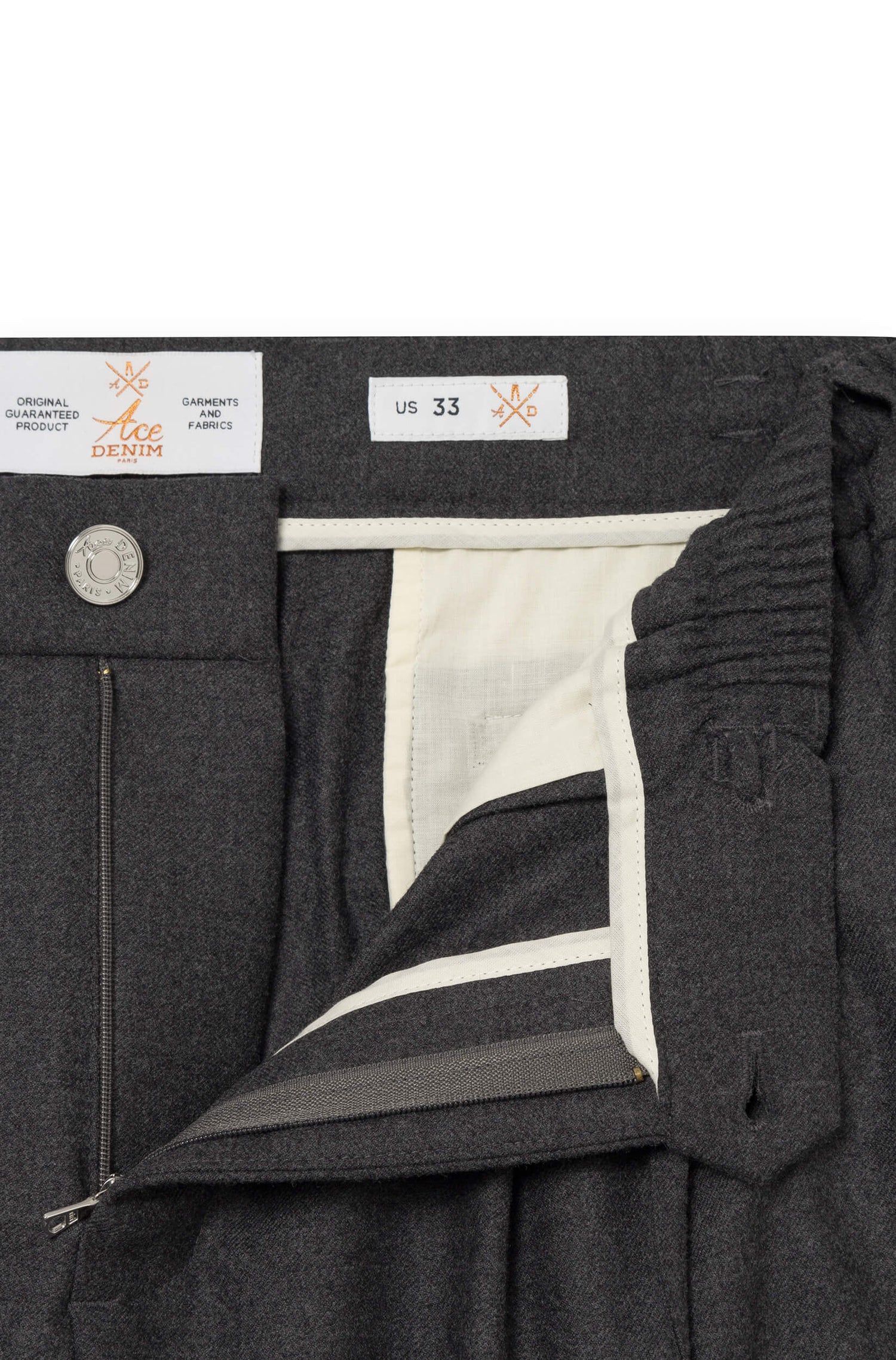 AD 47 - Pantalon Ample en Laine Mérinos Gris Anthracite