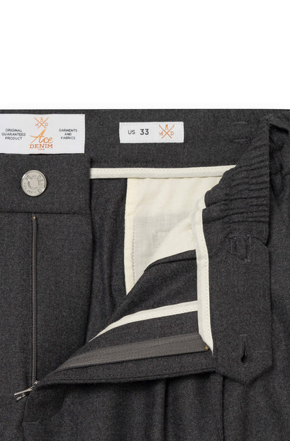 AD 47 - Pantalon Ample en Laine Mérinos Gris Anthracite