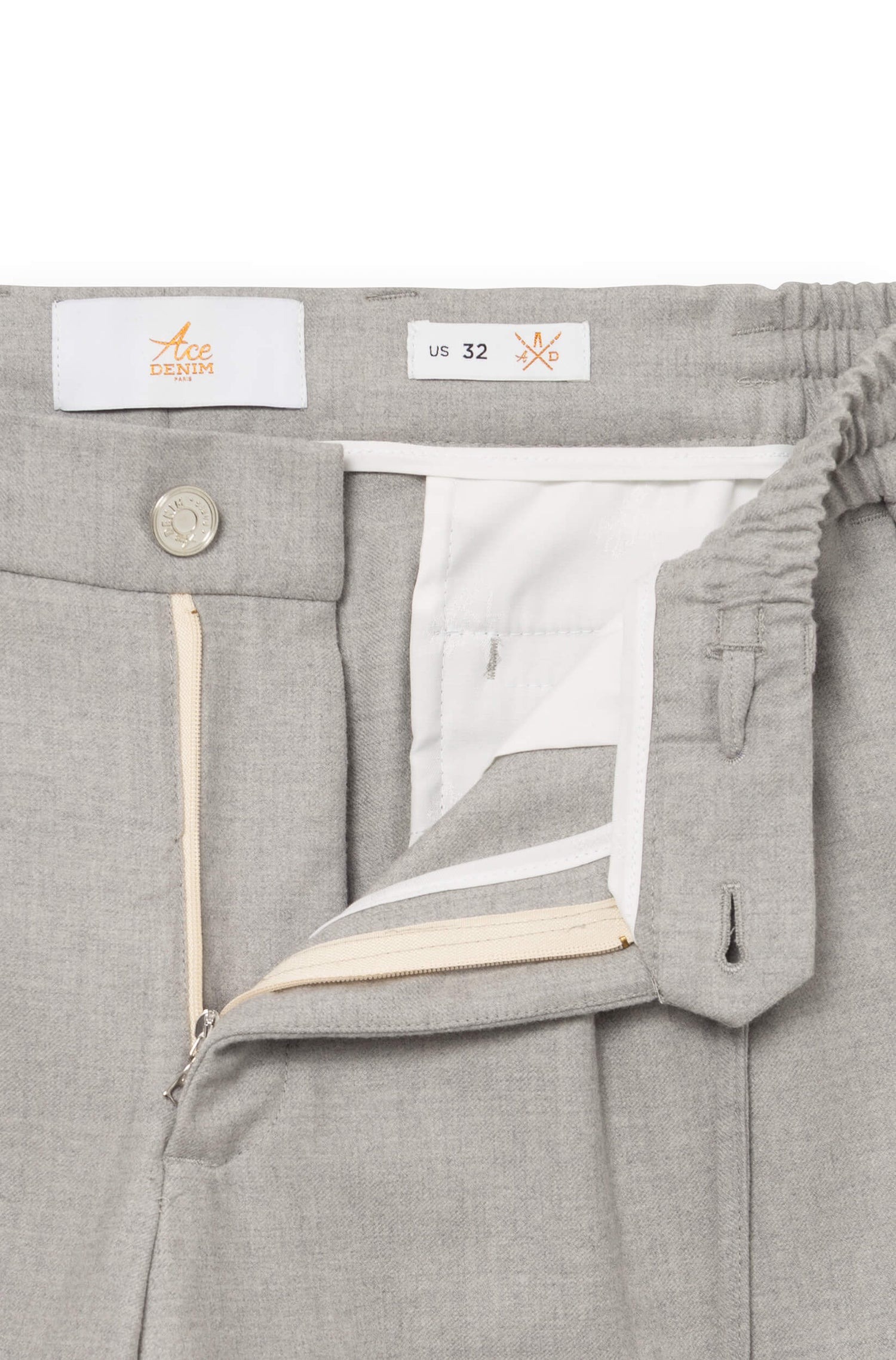 AD 47 - Pantalon Ample en Laine Mérinos Gris clair