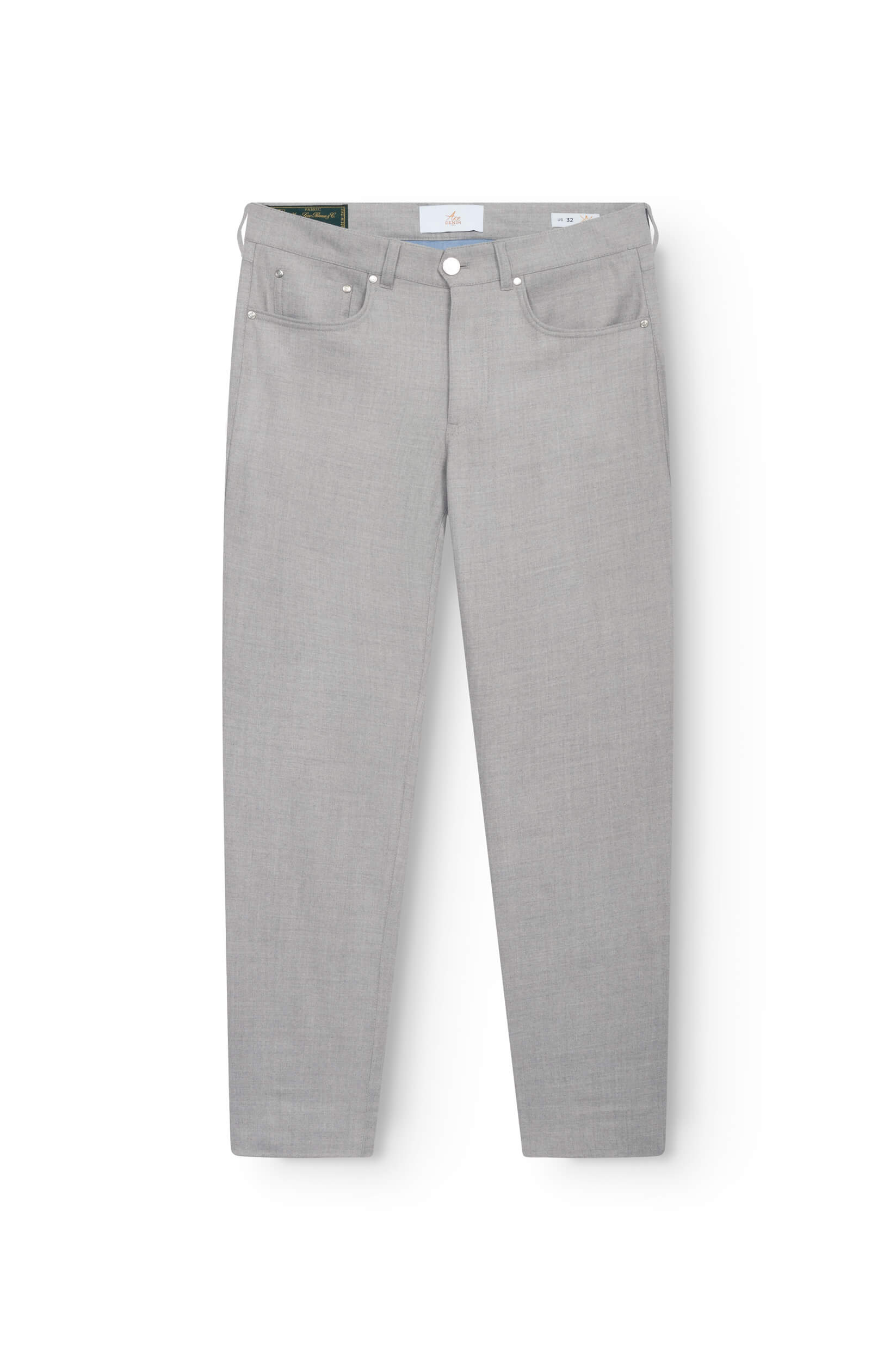 AD 45 - Pantalon en Flanelle de Laine Gris Beige