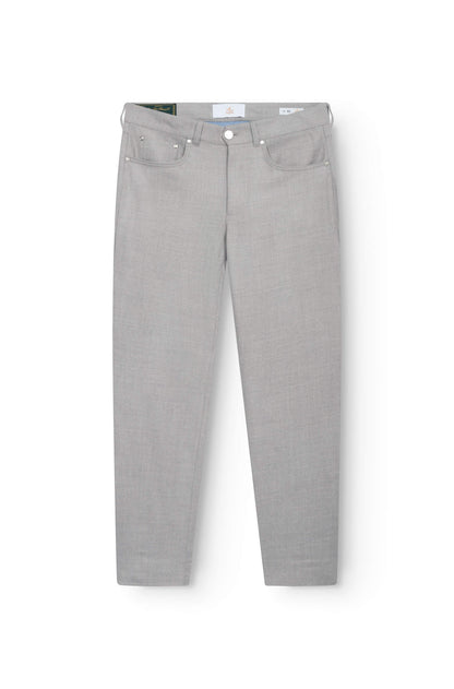 AD 45 - Pantalon en Flanelle de Laine Gris Beige