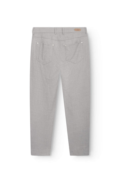 AD 45 - Pantalon en Flanelle de Laine Gris Beige