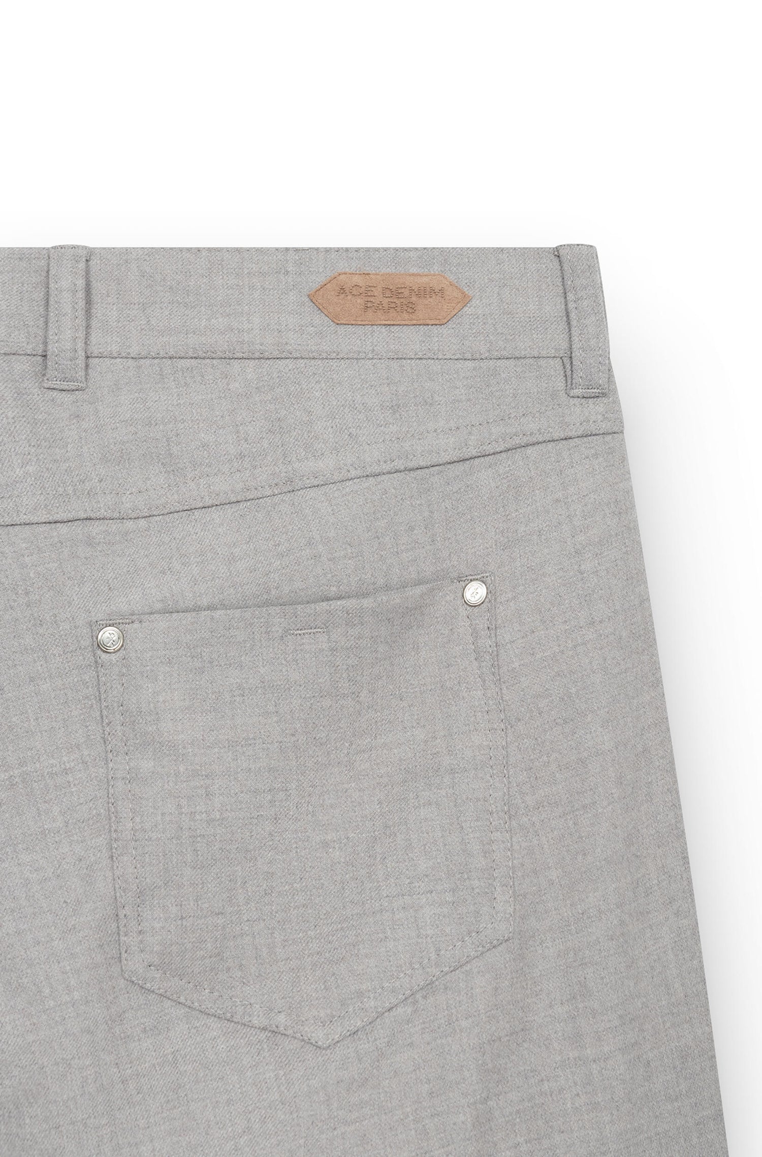 AD 45 - Pantalon en Flanelle de Laine Gris Beige