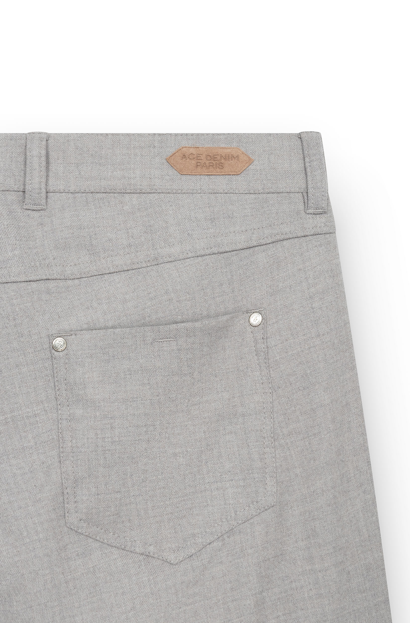 AD 45 - Pantalon en Flanelle de Laine Gris Beige